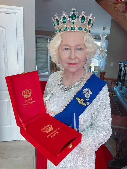 In Memory of Queen Elizabeth, World’s Most Luxury Emerald Diamond Crown, Worn by Queen. Limited Edition comes with Golden Coin & Certificate