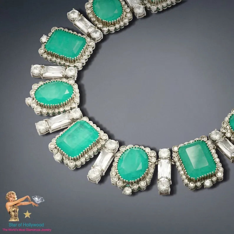 Regal Collection, Imperial Elegance, Natural Colombian Emerald Charm Necklace, Multi Gem Necklace, Handcrafted Masterpiece of Art, Gift