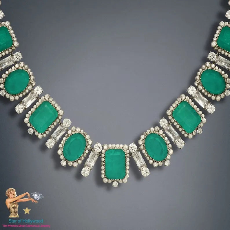 Regal Collection, Imperial Elegance, Natural Colombian Emerald Charm Necklace, Multi Gem Necklace, Handcrafted Masterpiece of Art, Gift