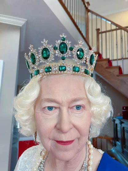 In Memory of Queen Elizabeth, World’s Most Luxury Emerald Diamond Crown, Worn by Queen. Limited Edition comes with Golden Coin & Certificate