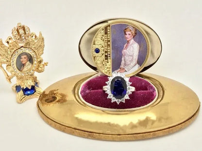 Sapphire and Diamond Ring, Princess Diana Style Royal Memorabilia