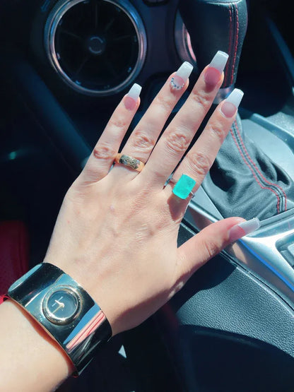 100% Glowing Genuine Colombian Emerald Ring, Minimalist Small Dainty, Natural Emerald Ring with Exotic Neon Color & Glow 925 Sterling Silver