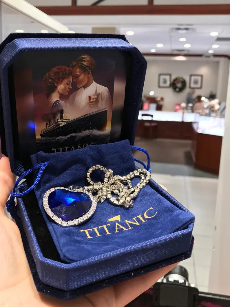 Titanic Necklace , Heart of the Ocean Necklace, Forever Love, Sapphire Necklace , Inspired by Titanic, Rose Necklace from Titanic