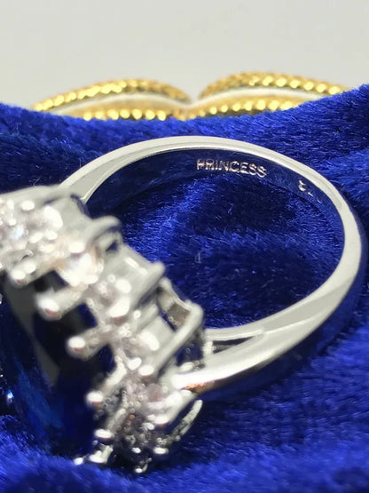 Royal Sapphire Ring, Inspired by Princess Diana, comes with golden coin of Prince Charles and Princess Diana