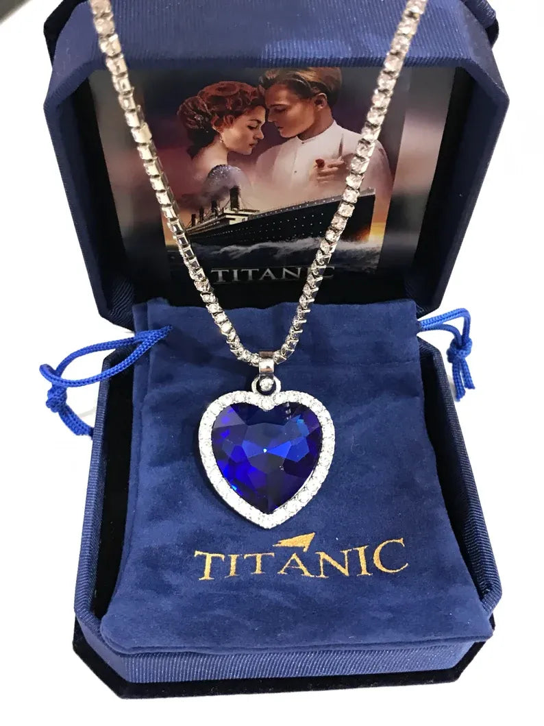 Titanic Necklace , Heart of the Ocean Necklace, Forever Love, Sapphire Necklace , Inspired by Titanic, Rose Necklace from Titanic