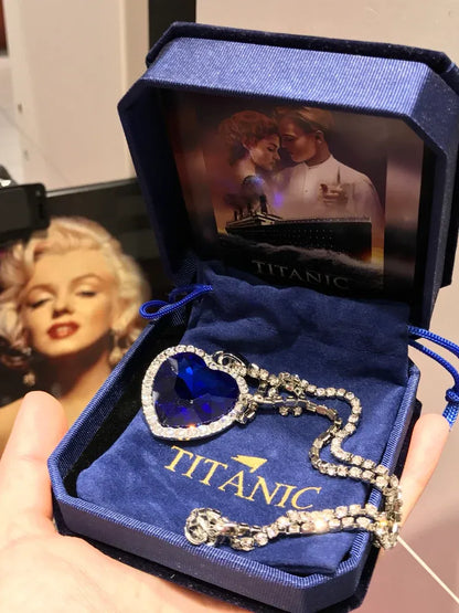 Titanic Necklace , Heart of the Ocean Necklace, Forever Love, Sapphire Necklace , Inspired by Titanic, Rose Necklace from Titanic