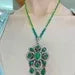 Handmade Designer Masterpiece Natural Izumrud Emerald Ruby Vintage Style Necklace Pendant Dangle Drop, Bead Emerald Chain