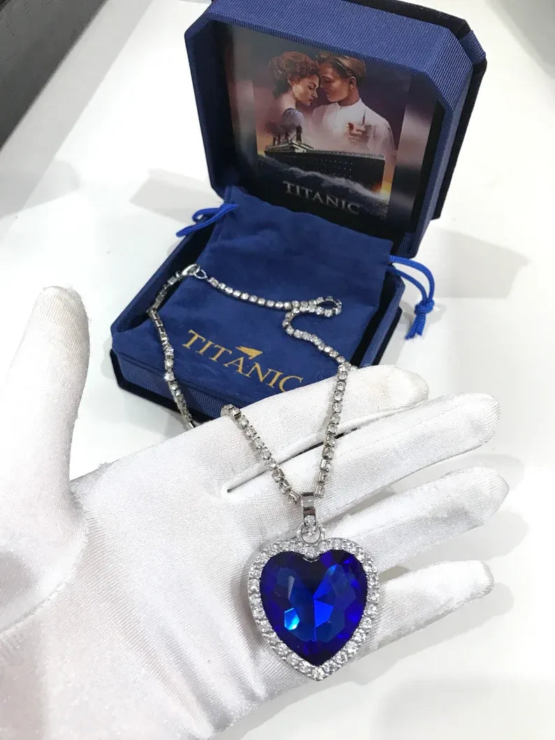 Titanic Necklace , Heart of the Ocean Necklace, Forever Love, Sapphire Necklace , Inspired by Titanic, Rose Necklace from Titanic