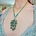 Handmade Designer Masterpiece Natural Izumrud Emerald Ruby Vintage Style Necklace Pendant Dangle Drop, Bead Emerald Chain