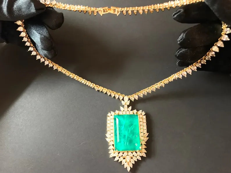 Imperial 24.000 Value World Largest Natural Glowing Neon Colombian Emerald Necklace Jewelry Set 100+ Carats Brand Princess