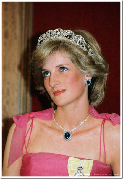 Princess Diana Sapphire and Diamond Jewelry Set Royal Memorabilia Luxury comes with Original Coin and Certificate