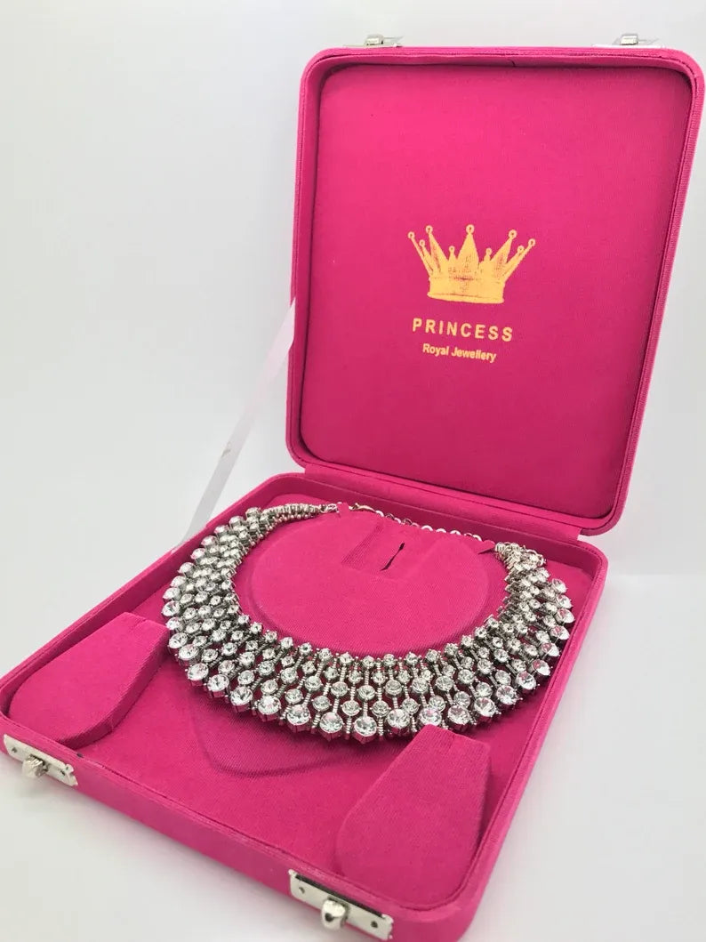 Princess Kate Duchess of Cambridge Luxury Crystal Choker Necklace Inspired by Royal Family Princess Kate