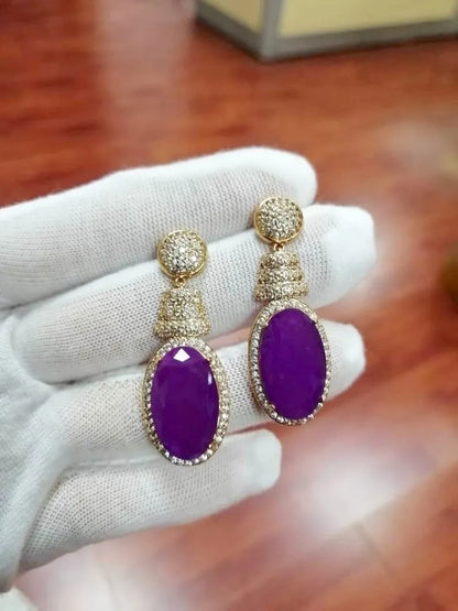 Amethyst, Purple Amethyst Earrings, Dangle Drop Earrings, Purple gem Earrings, Genuine Amethyst, February Birthstone, Gift for her, Dainty