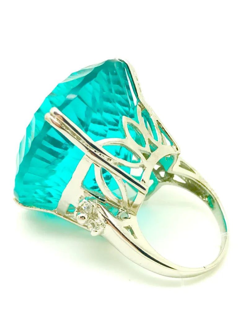 World Largest! Paraiba Tourmaline Solitaire Ring, Huge Paraiba, Over 100+ Carats, with Amazing Neon Blue Color and Glow! Exotic Blue