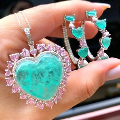 Top Quality Grade A Neon Columbian Emerald Muzo Necklace Pendant with Exotic Neon Color and Glow