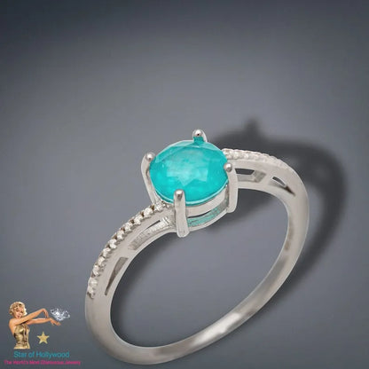 Beautiful and Mysterious 1ct Glowing Paraiba Tourmaline and Diamond Ring, Solitaire Ring, Engagement Ring, Wedding Ring, Promise Ring Luxury