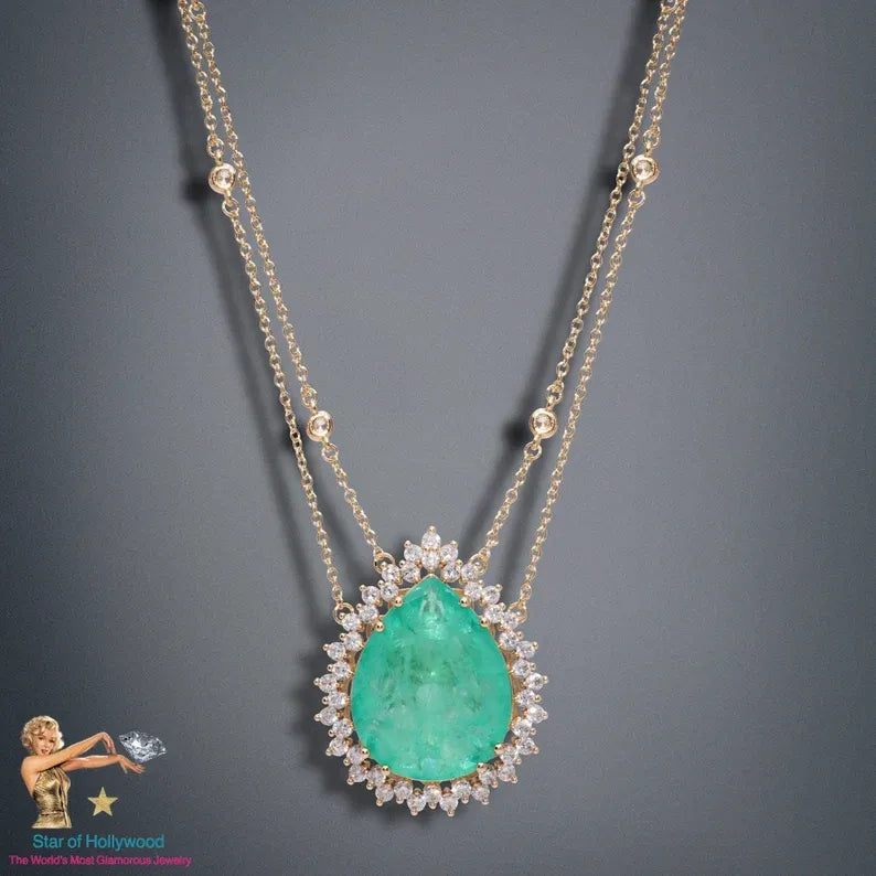 Gold Edition Queen Caribbean Ocean Blue Paraiba Tourmaline Breathtaking Necklace Handcrafted Masterpiece 18K Yellow Gold Vermeil Queen