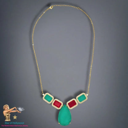 Miraculous Design, Natural Mozambique Pink Ruby, with Colombian Emeralds and Diamonds, 18K Yellow Gold Vermeil