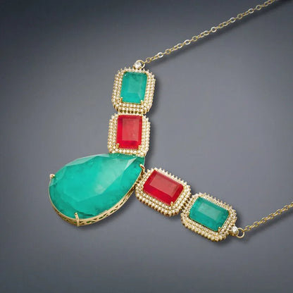 Miraculous Design, Natural Mozambique Pink Ruby, with Colombian Emeralds and Diamonds, 18K Yellow Gold Vermeil