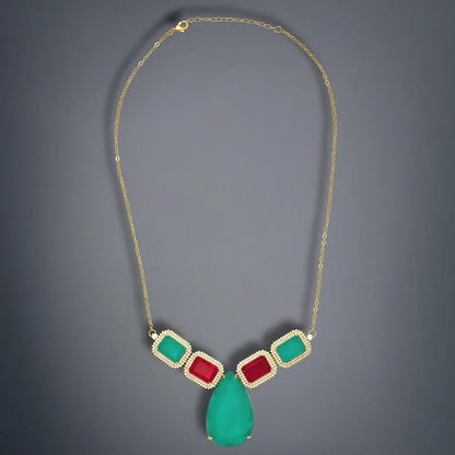 Miraculous Design, Natural Mozambique Pink Ruby, with Colombian Emeralds and Diamonds, 18K Yellow Gold Vermeil