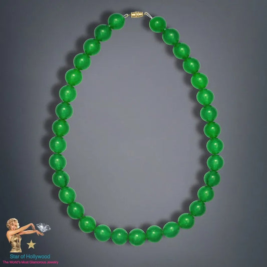 Imperial Natural Burmese Jade Bead Necklace, Handcrafted Masterpiece, Apple Green Ice Jadeite Beaded Emerald Necklace, Miss Jadeite, Grade A