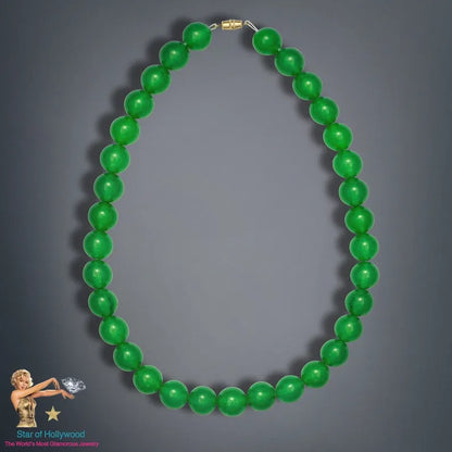 Icy Emerald Imperial Natural Apple Green Jade Beaded Necklace, Miss Jadeite, Handmade Necklace, Beaded, Limited Edition