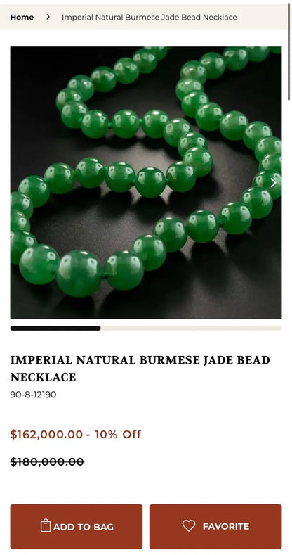 Imperial Natural Burmese Jade Bead Necklace, Handcrafted Masterpiece, Apple Green Ice Jadeite Beaded Emerald Necklace, Miss Jadeite, Grade A