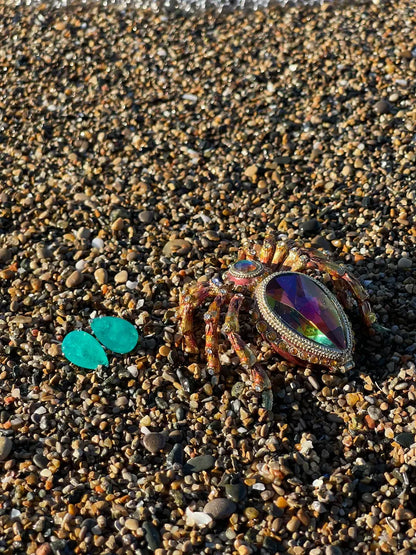 Exotic Neon Green Colombian Emerald Top Quality Double Gemstone Ring, with Amazing Neon Color and Natural Glow, Large Cocktail Ring, 925 SS