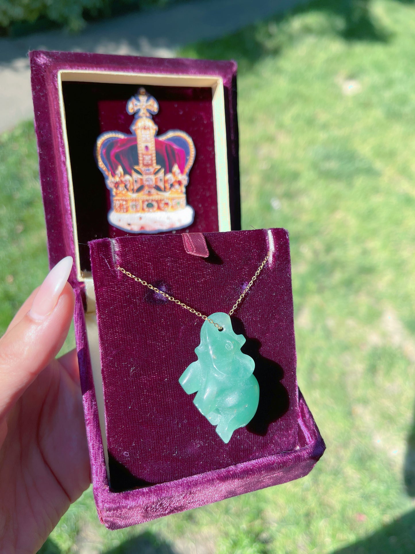 Imperial Jadeite, Natural Jade Elephant Necklace, Queen Elephant Charm Pendant