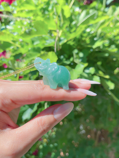 Imperial Jadeite, Natural Jade Elephant Necklace, Queen Elephant Charm Pendant